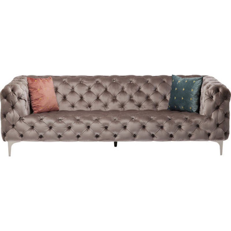 Sofa Look 230cm Velvet Grey